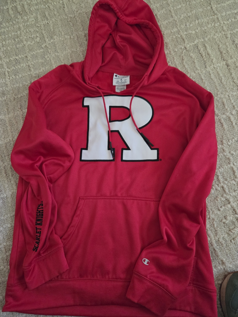 Champion Red Rutgers 'R' Hoodie, M